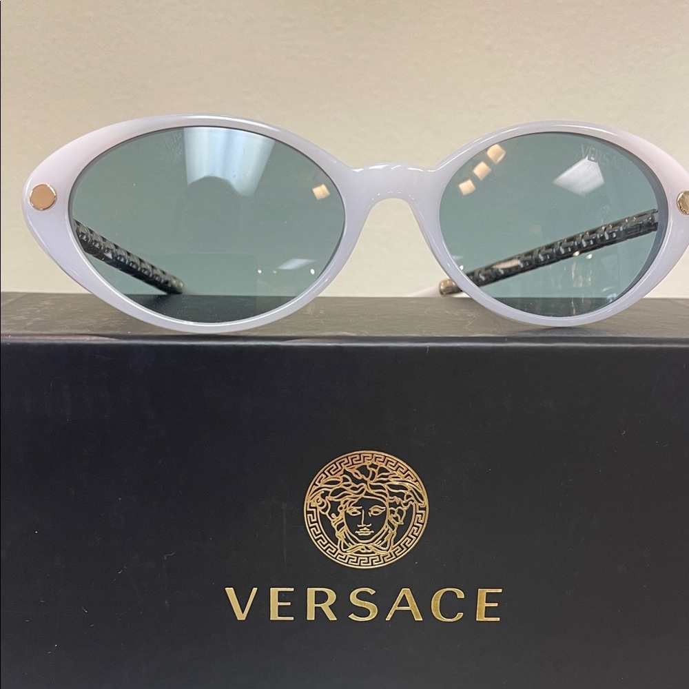 Versace White and Gold Sunglasses